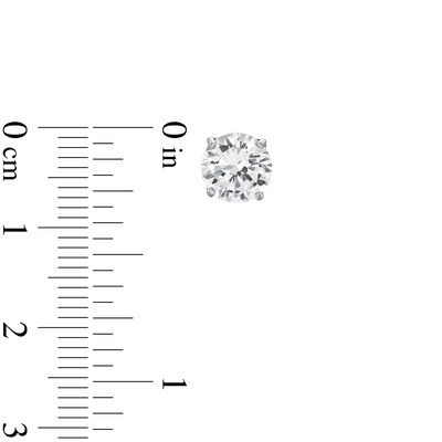 Sterling Silver CZ Round Solitaire Studs