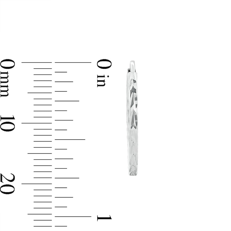 Main Image 3 of Sterling Silver Diamond-Cut Hollow Continuous Hoops