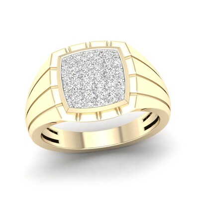14K Gold Plated 1/2 CT. T.W. Lab-Grown Diamond Square Frame Ring