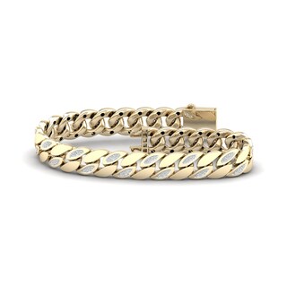 14K Gold Plated 1/2 CT. T.W. Lab-Grown Diamond Curb Link Chain Bracelet - 8.5"