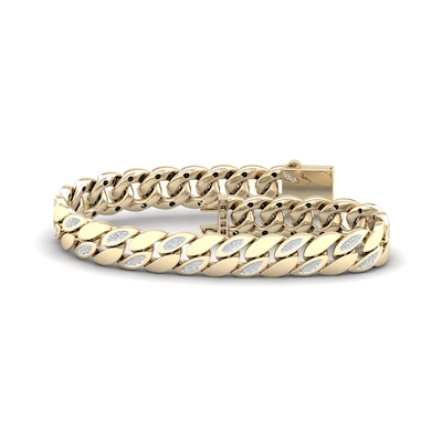 14K Gold Plated 1/2 CT. T.W. Lab-Grown Diamond Curb Link Chain Bracelet - 8.5"