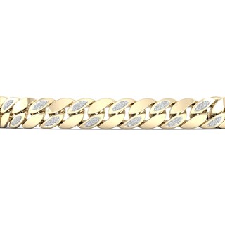 14K Gold Plated 1/2 CT. T.W. Lab-Grown Diamond Curb Link Chain Bracelet - 8.5"