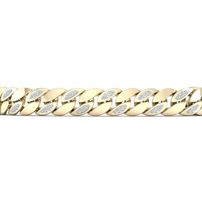 14K Gold Plated 1/2 CT. T.W. Lab-Grown Diamond Curb Link Chain Bracelet - 8.5"