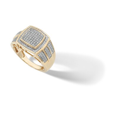 14K Gold Plated 1/20 CT. T.W. Diamond Square Ring 