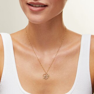 10K Solid Gold MOM Rose Heart Two-Tone Charm