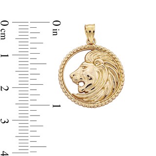 10K Solid Gold Lion Head Necklace Charm