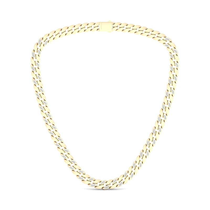 14K Gold Plated 1 CT. T.W. Lab-Grown Diamond Curb Link Chain - 20"