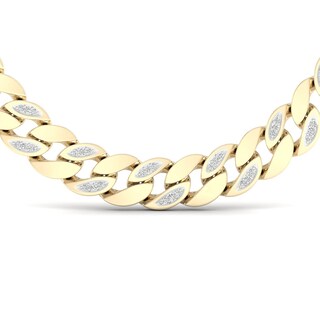 14K Gold Plated 1 CT. T.W. Lab-Grown Diamond Curb Link Chain - 20"