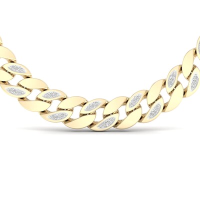 14K Gold Plated 1 CT. T.W. Lab-Grown Diamond Curb Link Chain - 20"