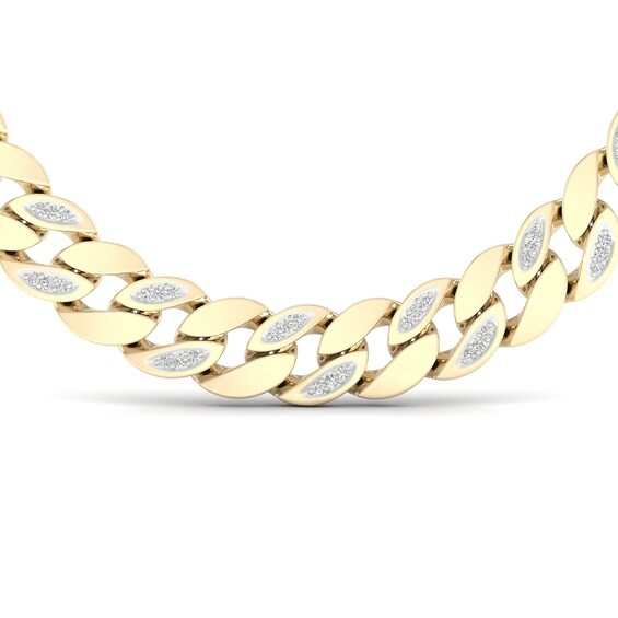 14K Gold Plated 1 CT. T.W. Lab-Grown Diamond Curb Link Chain - 20"