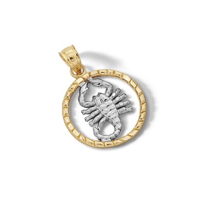 ​​​​​​​10K Solid Gold Scorpion Medallion Two-Tone Necklace Charm