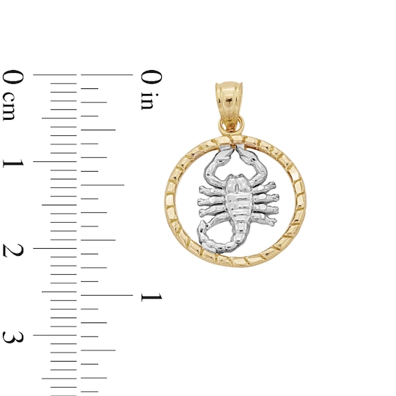 ​​​​​​​10K Solid Gold Scorpion Medallion Two-Tone Necklace Charm