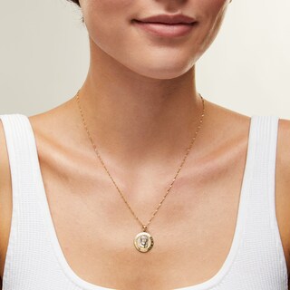 ​​​​​​​​​​​​​​10K Solid Gold Jesus Christ Pray For Us Two-Tone Charm