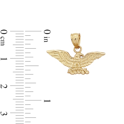 10K Solid Gold Eagle Necklace Charm