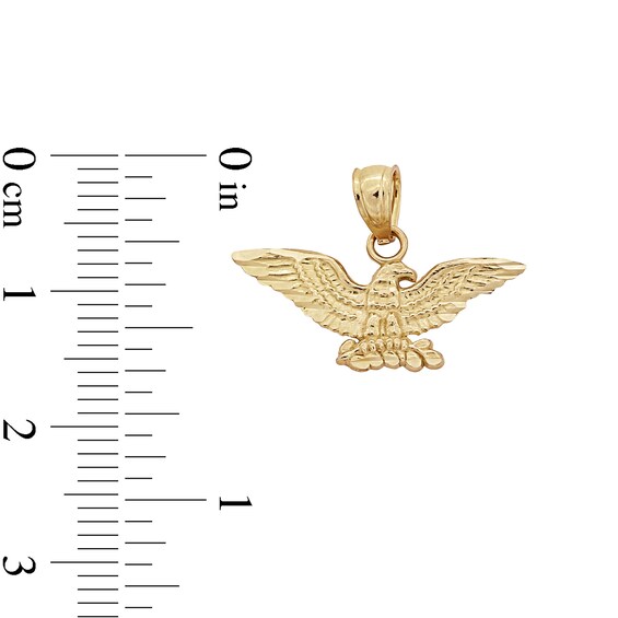 10K Solid Gold Eagle Necklace Charm