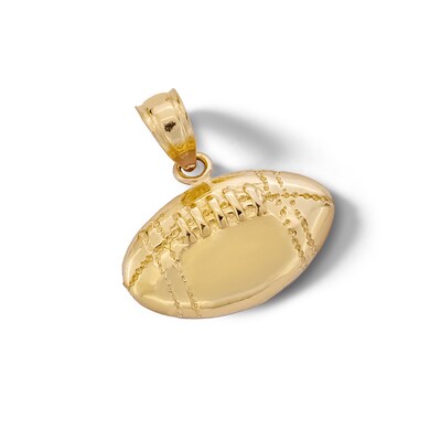 10K Solid Gold Football Necklace Charm