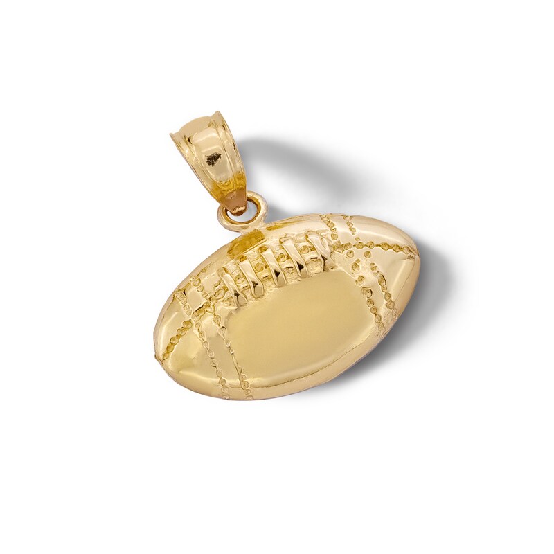 10K Solid Gold Football Necklace Charm