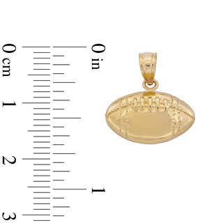 10K Solid Gold Football Necklace Charm