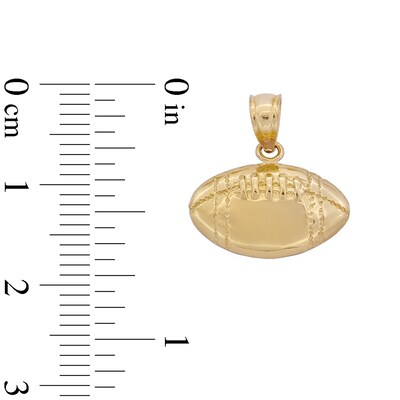 10K Solid Gold Football Necklace Charm
