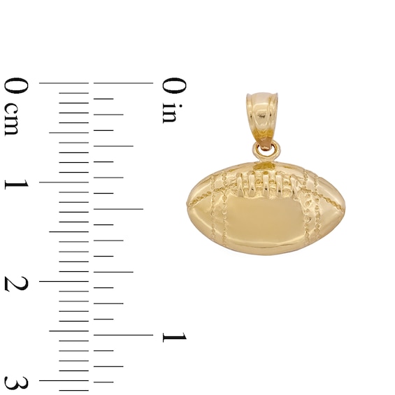 10K Solid Gold Football Necklace Charm