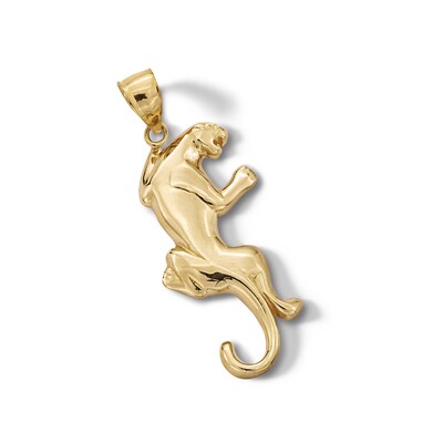 10K Solid Gold Panther Necklace Charm