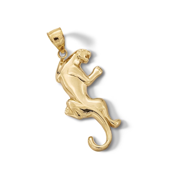10K Solid Gold Panther Necklace Charm
