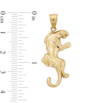10K Solid Gold Panther Necklace Charm