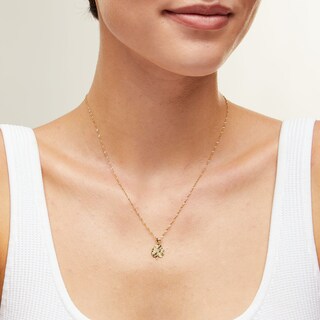 10K Solid Gold Four Leaf Clover Necklace Charm