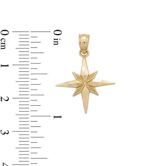 10K Solid Gold North Star Necklace Charm