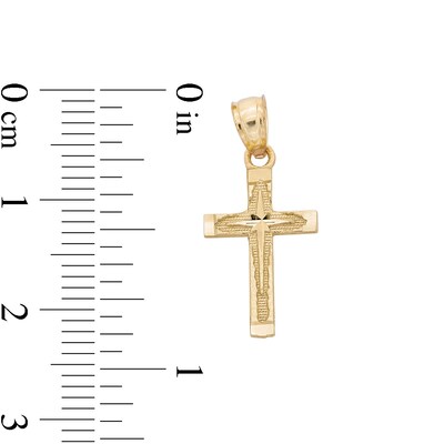 ​​​​​​​​​​​​​​10K Solid Gold Diamond-Cut North Star Cross Necklace Charm