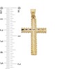 Thumbnail Image 4 of 10K Solid Gold Diamond-Cut Ridge Edge Cross Necklace Charm