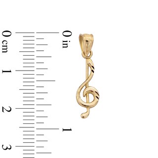 10K Solid Gold Music Note Necklace Charm