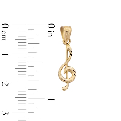 10K Solid Gold Music Note Necklace Charm