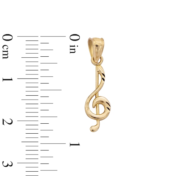 10K Solid Gold Music Note Necklace Charm