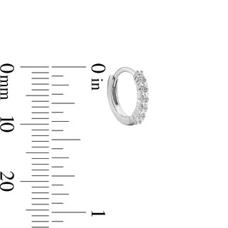 Sterling Silver CZ Studs and Huggie Hoops Set