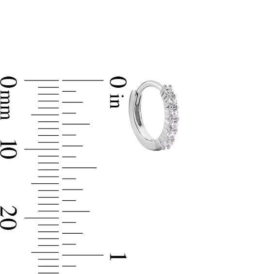 Sterling Silver CZ Studs and Huggie Hoops Set