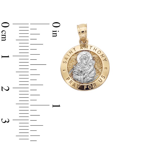 ​​​​​​​10K Solid Gold Saint Anthony Two-Tone Necklace Charm