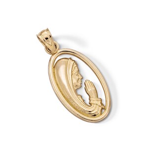 10K Solid Gold Praying Lady Charm