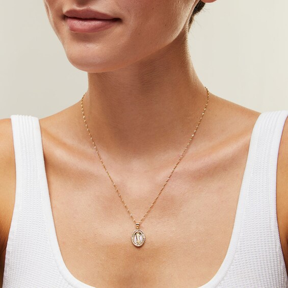 10K Semi-Solid Gold CZ Nino Divino Necklace Charm