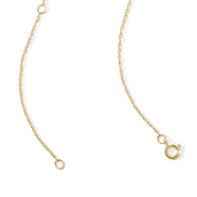 10K Semi-Solid Gold CZ LOVE Pendant - 16" + 2"