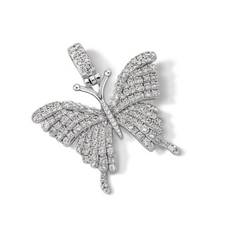 Sterling Silver CZ Butterfly Necklace Charm