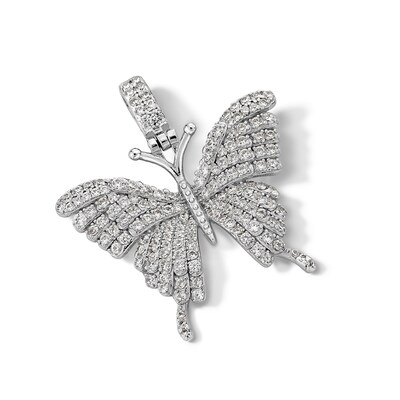 Sterling Silver CZ Butterfly Necklace Charm