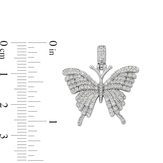 Sterling Silver CZ Butterfly Necklace Charm