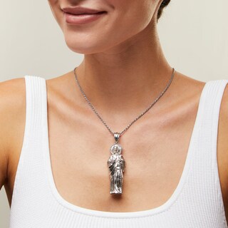 Semi-Solid Sterling Silver Saint Vincent Necklace Charm