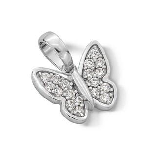 Sterling Silver CZ Mini Butterfly Necklace Charm