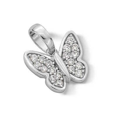 Sterling Silver CZ Mini Butterfly Necklace Charm