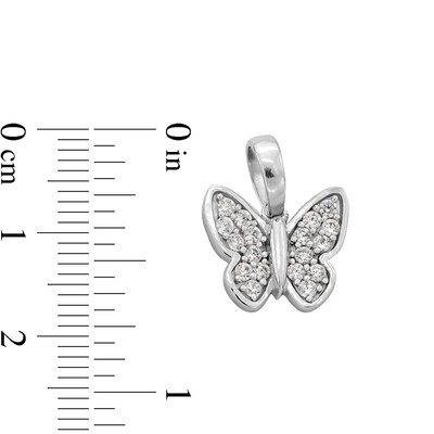 Sterling Silver CZ Mini Butterfly Necklace Charm