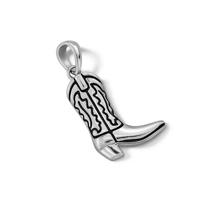 Sterling Silver Cowboy Boot Necklace Charm