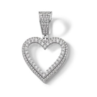 Sterling Silver CZ Heart Necklace Charm