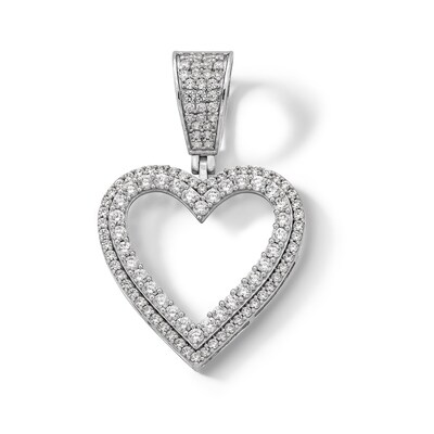Sterling Silver CZ Heart Necklace Charm